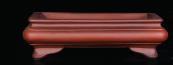 Cloud Footed Nested Mouth rectangular bonsai container 34L x 25W x 7cmDeep