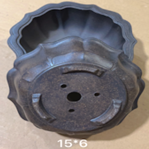 Lotus Shaped Antique Finished Purple Sand Bonsai Container 15L x 15W x 6cmDeep