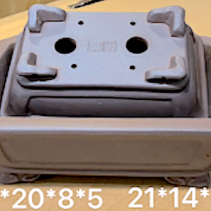 Notch Cornered Straight Walled Cloud Footed Bonsai Container 21L x 14W x 7cmDeep