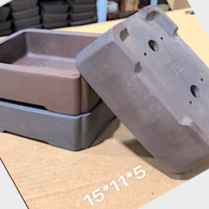 Straight Walled Unglazed Bonsai Container 15L x 11W x 5cmDeep
