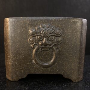 Bronze Flecked Lion Head Square 11L x 11W x 8cmDeep